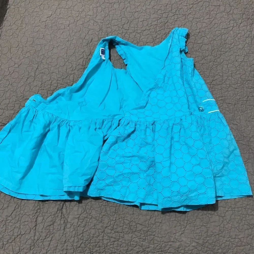 Janie and Jack Turquoise blue sleeveless dress…S81